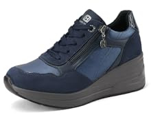 QUEEN HELENA Chaussures de Sport à Talon Compensé avec Fermeture Éclair Latérale pour Femme, 38 EU