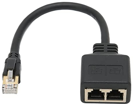 TIKATARER RJ45 Ethernet Adapter Kabelförlängning, 1 Till 2 Portar Utmärkt Anslutning Transmission Splitter Adapter med Guldpläterad Kärna, Lämplig för Alla Nätverk, Hem och Kontor