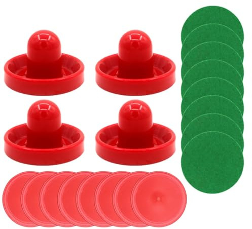 JOINPAYA Set de Accessoires de Hockey sur Air Plastique et Rouges Palets et Pousseurs pour Table de Jeu Remplacement Léger pour Équipement Sportif Garçon