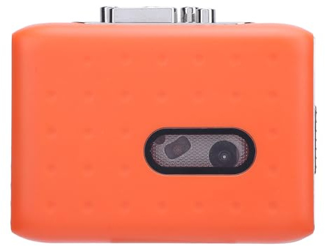 Aramox Lecteur de Conversion de Cassette en MP3, Magnétophone Portable avec écouteurs, Design Rétro Orange pour Les Amateurs de Musique