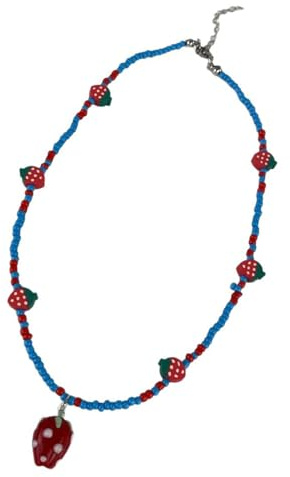 Navna Collana colorata con perline fragola giocosa e dolce gioielli per il collo catena clavicola avanzata per donne e ragazze gioielli dopamina per donne e ragazze