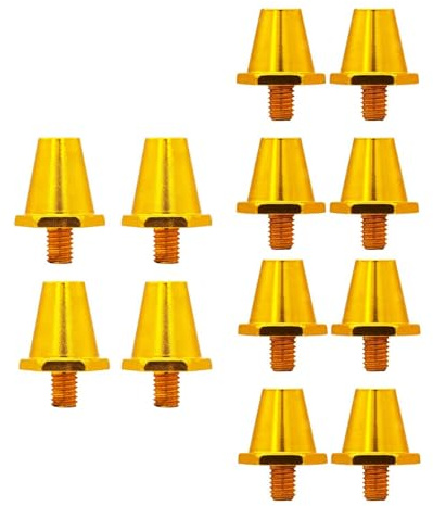 FytStycale 12 Tacchetti per Scarpe Da Calcio per Campi in Sintetica, Tacchetti Filettati M5 per Sport Indoor E Outdoor, 13mm15mm, Oro