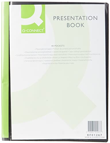 Q-Connect A4 presentationsdisplaybok med 40 fickor – svart