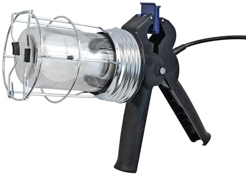 Faithfull Heavy-Duty LED Inspection Lamp - Clamp-On Work Light, 10W LED, 800 Lumens, 240V & 5M Cable with Hanging Hook & Wire Guard
