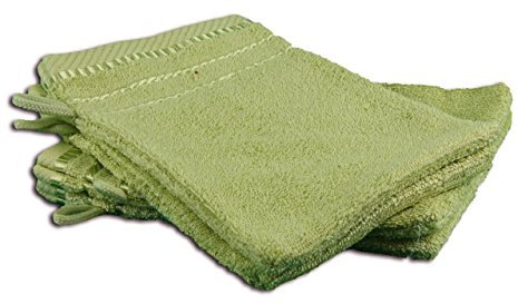 Gözze - Bath/Shower Glove/Mitt, Set of 4, Berlin, 100% Cotton, 17 x 24 cm - Dark Green