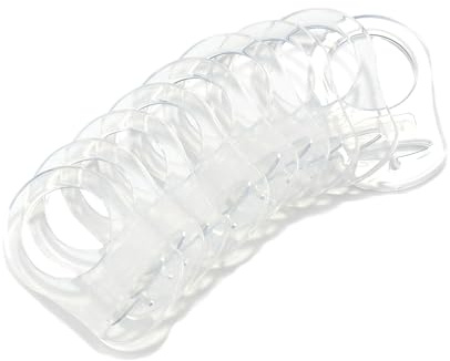Sutoyuen 10 Clean Food Grade Transparent Silicone Adapter Rings Holder for Button Style Maam Dummy Baby Pacifier Soother Teething Ribbon Clip