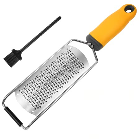 Pro Zester Grater, Lemon Parmesan Zester, Chocolate, With Razor-Sharp Stainless Steel Blade, Protective Cover and Cleaning brush, Dishwasher Safe, by Nspring