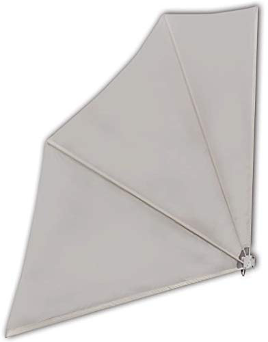 yorten Balkonfächer Klappbar Wandklappschirm Seitenmarkise Sichtschutz-Fächer Stahlrohre 140 x 140 cm (L x B) Cremeweiß für Balkon