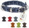 CopcoPet Hundehalsband aus Fettleder 25–29 cm x 15mm Marineblau – Geflochtenes Lederhalsband – Messing mit Dornschließe – Robust & verstellbar – Für kleine Hunde, ideal für Alltag & Training