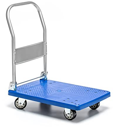 Forgast Fällbar plattformsbil Upp till 150 kg lastkapacitet Transportbil | Transporthjälp vid svängbara hjul Med icke -slipbeläggning | Manuell transport