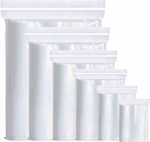 Red Rainbow 100 Grip Seal Bags | Reusable Strong Zip Lock | Clear Resealable Plastic Bags | Polythene Packaging for All Purposes