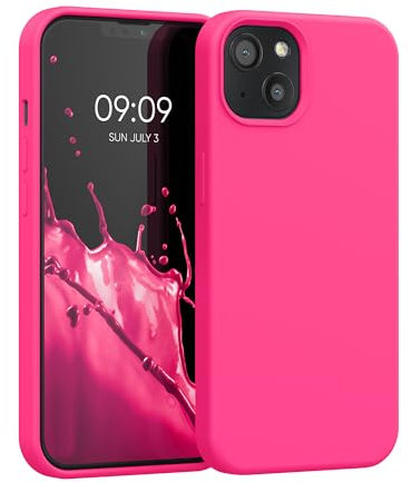 kwmobile Handyhülle für iPhone 13 Hülle, für iPhone 13 Case - Hülle Silikon - kabelloses Laden - Granatapfelrot