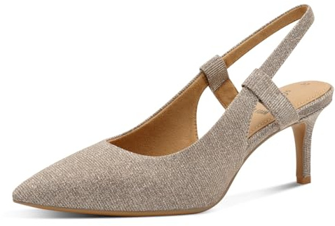 s.Oliver Damen Slingpumps mit Stilettoabsatz Spitz, Gold (Champagne Glit), 39 EU