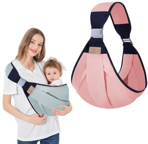 IKOPFLN 1 PCS Porte-bébé réglable et multifonction, Sling bébé, Porte bebe, Echarpe de portage bebe, Porte bebe hanche, Porte-bébé nouveau-né, respirant, pour porte-bébé jusqu'à 20 kg (rose)