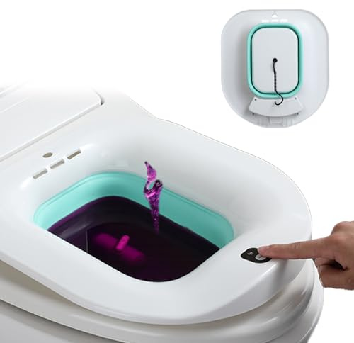 Baño de asiento eléctrico para inodoro, bañera de asiento plegable automática con diseño antidesbordamiento, antideslizante para hemorroides, cuidado posparto y ancianos
