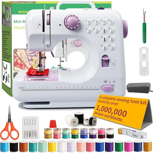 BRICH Portable Sewing Machine for Beginners Mini Electric Stitching Machine