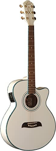 Oscar Schmidt OG10CEWH-A Acoustic Electric Guitar White