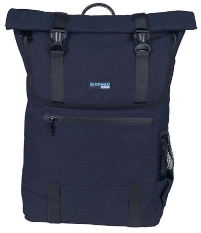 DONAU TRAVEL London Laptopryggsäck Vattentät/Notebook upp till 15,6 tum / 18 l/Marinblå/Uni Dagsryggsäck för Dam & Herr/Elegant Reseryggsäck Dagsryggsäck för Resor, Cykling, Skola
