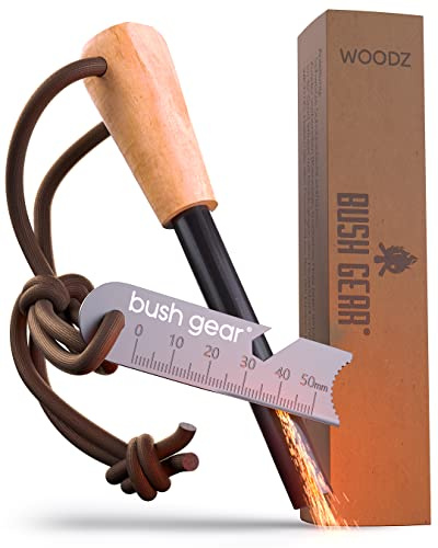 Bush Gear Acciarino per esterni XXL – fino a 17.000 accensioni – Set di acciarino XXL – 8, 10 o 12 mm di spessore – pietra focaia per sopravvivenza, casa, campeggio e avventura Bushcraft Versione: