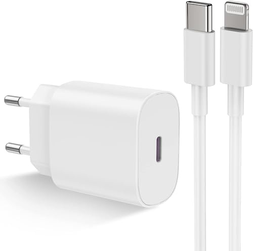 iPhone Ladekabel mit Ladegerät, 20W USB C Schnellladegerät Apple Schnellladekabel 2m mit C auf Lightning Kabel für iPhone 14/13/12/11/iPad/XS/XR/SE/Pro Max/Mini