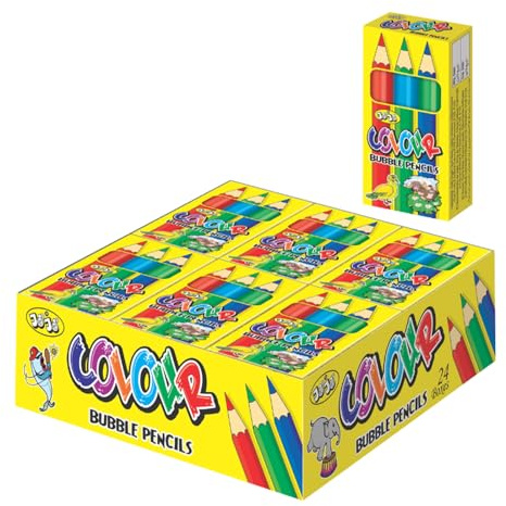 Colour Bubble Pencils Gomme da Masticare gusto Tutti Frutti 24 astucci da 15 grammi