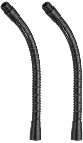 PATIKIL Brazo de Micrófono de 10 con Cuello de Cisne 2 Unidades de Tubo Flexible de Brazo de Cuello de Cisne Universal de Metal de 5/8-27 para Bricolaje Multifunción Negro