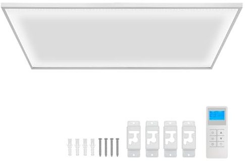 Daromigo Chauffage infrarouge - Montage au plafond avec thermostat - 770 W - Chauffage au plafond infrarouge - Protection contre la surchauffe - Économie d'énergie - Chauffage infrarouge - Panneau