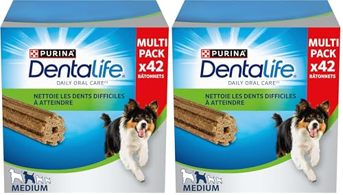 DENTALIFE Medium - Multipack - 42 Friandises à mâcher pour Chiens de Taille Moyenne - 966g - Hygiène bucco-Dentaire au Quotidien (Lot de 2)