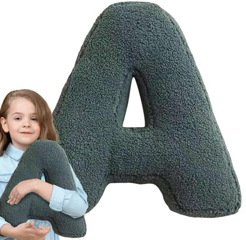Genérico Almohada de Felpa con Letras, cojín con Inicial,Cojín con Letras - Felpa Decorativa de Tiro inglés, Almohada para abrazar con Letras Iniciales de la A a la Z para niños, Adultos, Amigos