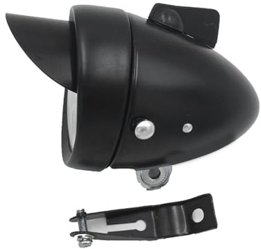 Ohulelks Éclairage de Vélo, Phare Rétro pour Vélo, LED en Métal Chromé, Lampe Vintage pour Accessoires de Vélo, Couleur Noir.