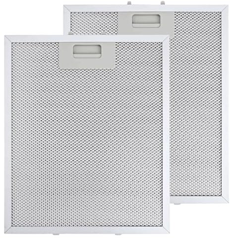 BlueXP 2 pièces 305 x 267 mm Filtre Hotte Aspirante pour Hotte Aspirante AEG Blancs Grande Capacité de Stockage d'huile Résistance aux Hautes Températures Pièce de Rechange 5 Couches
