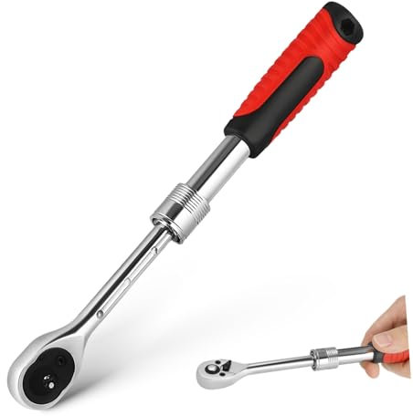 Veemoon Chiave Inglese Liscia Cricchetto Estensibile Chiave Dinamometrica Telescopica Attacco Impugnatura Antiscivolo Robusta Per Riparazioni Domestiche e Manutenzione Macchinari