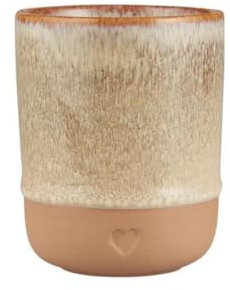 IB Laursen Becher o/Henkel Heart mattbraunes Ton m/naturfarbiger Kante 190 ml