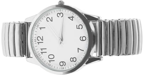 Gatuida Reloj De Pulsera De Cuarzo Esfera Grande, Clásico Analógico De Color Blanco, para Personas Mayores, Diseño Luminoso y Durable, Adecuado para Uso Diario