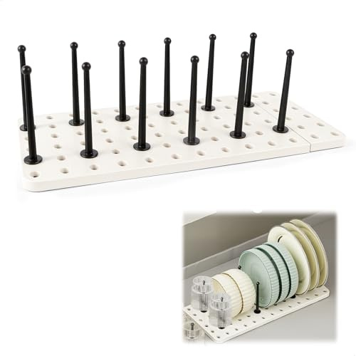 xiruiubao Porta Piatti da Interno Mobile,Portapiatti Scolapiatti Scola Piatti,Porta Coperchi Pentole,Scola Borracce,Piano di Lavoro per Cucina Scolabottiglie,Asciuga Biberon,Montanti Regolabili