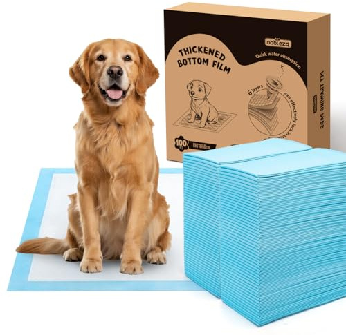 Nobleza Empapadores Perros 60x90cm Pañales Desechables para Perros, 100 Unidades Alfombra Toallas Higiénica Absorbente y Antifugas Empapadores para Mascotas,Empapadores Perros