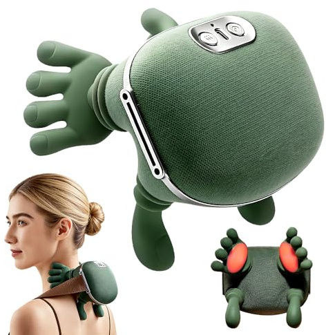 Weciau Masajeador Cervical, Masajeador Cuello con 3 Masaje y 2 Temperatura, Neck Massager para el Hogar, Oficina y Viajes, Diseño Ergonómico que Simula la Mano Humana, Alivia la Fatiga