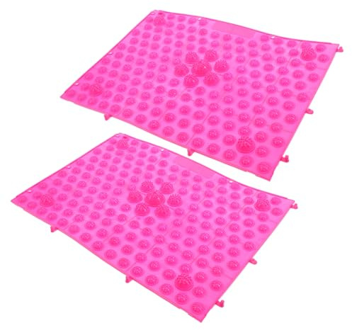 IWOWHERO Tappetino per Agopressione Piedi in Tpe Rosa Set 2 Pezzi Rettangolari Antistress per Riflessologia Plantare Massaggio Portatile per Relax Quotidiano e Accessorio Festa di Nozze