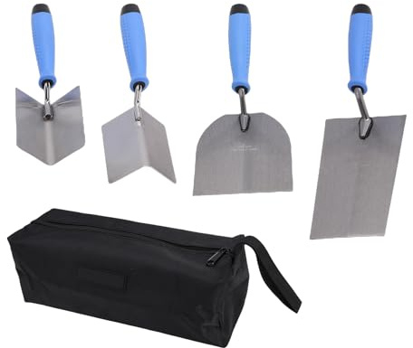 YWBL-WH Set di Cazzuole per Cartongesso da 5 Pezzi, Utensili in Acciaio Inossidabile, Cazzuole per Angoli e Mattoni per Progetti Efficienti di Posa di Piastrelle e Intonacatura