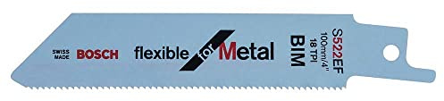 Bosch 2 608 657 721 - Hoja de sierra sable S 522 EF - Flexible for Metal (pack de 2)