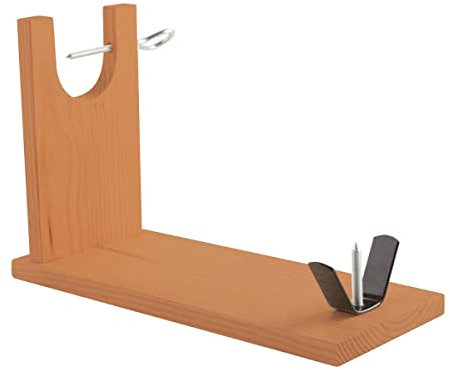Quid QD Schinkenhalter aus Metall mit Holzständer, Kurbel zur Befestigung von Schinken, Mehrfarbig, 44,5 x 18 cm, Höhe 33 cm
