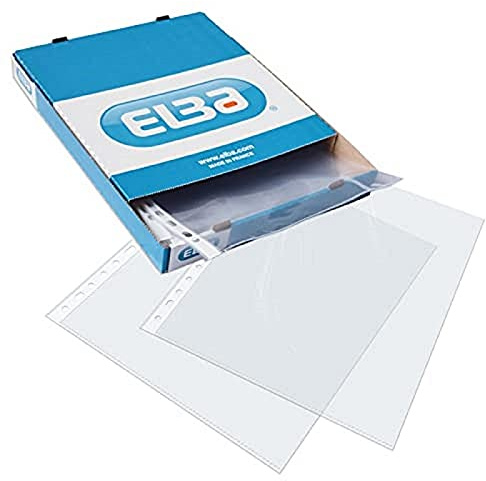 Fundas plástico folio(A4) Elba. 100 unidades. Multitaladro., transparente (400005366)