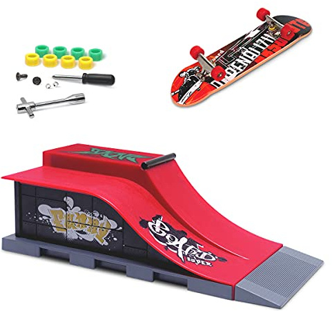 KETIEE Mini Skateboard da Dita con Rampa e Set di Accessori, Mini Finger Skateboards Rampa, Finger Toy Skatepark Rampe, Fingerboard Skate Park Kit per i Regali dei Bambini