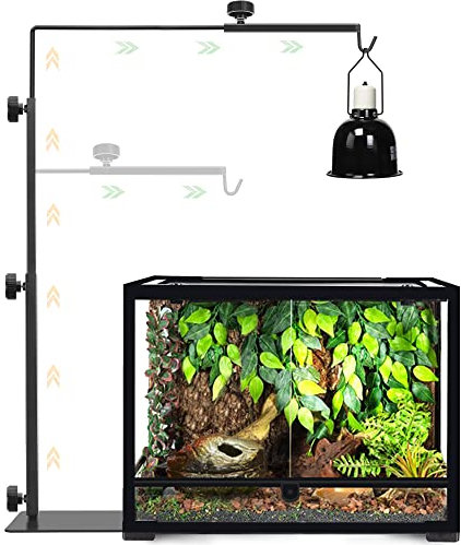 NEPTONION Reptile Domes Stand, Adjustable 17-37 Inch Heat Lamp Stand Fixture for Terrarium, Metal Basking Lamp Holder, Suitable for All Reptile Domes Lamp,XL Size
