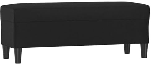 vidaXL Banc Ottoman Banquette Rembourré Banc de Lit Banc d'Entrée Chambre à Coucher Salon Couloir Intérieur Noir 100x35x41 cm Similicuir