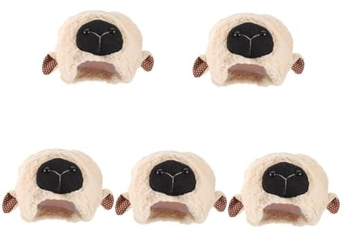 BESTonZON 5St Hut mit Lammohren tiermütze karnevals hut Plüschhut Spielzeug Schaf Kopfbedeckung Stirnband Tiara Schaf-Kopfbedeckung Cartoon-Fotografie-Requisiten Füllung Schaf Ohren Zubehör