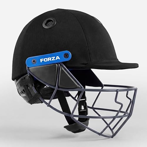 FORTRESS STL - Casco da cricket professionale, per giocatori giovani, giovani e anziani, 3 misure, regolabile, 4 opzioni di colore (nero, S (54-56 cm)