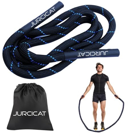 JurciCat Cuerda de Saltar Pesada1.3KG Comba de saltar para hombres y mujeres Comba boxeo para adultos Mejora la fuerza y la musculación
