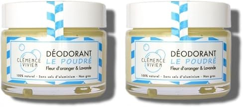 Clémence & Vivien Déodorant Crème Poudré 50 g (Lot de 2)