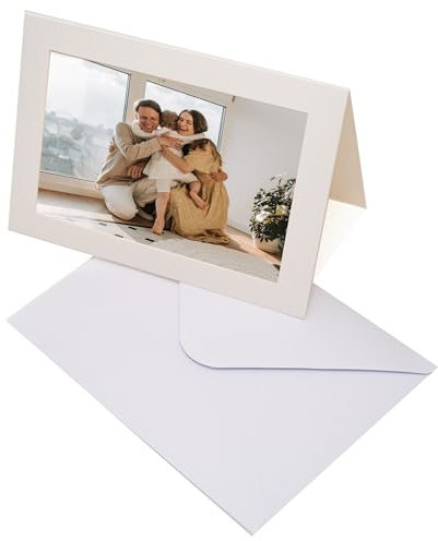 PILUVI THE LABEL Grußkarte mit Fotoeinsatz inkl. Umschlag, Bilderrahmenkarte, Fotorahmen aus Pappe für Besondere Anlässe zum Selbst Gestalten Passepartout-Karten